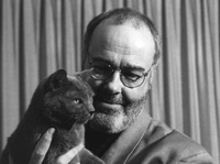 James Sallis and cat, Dragon