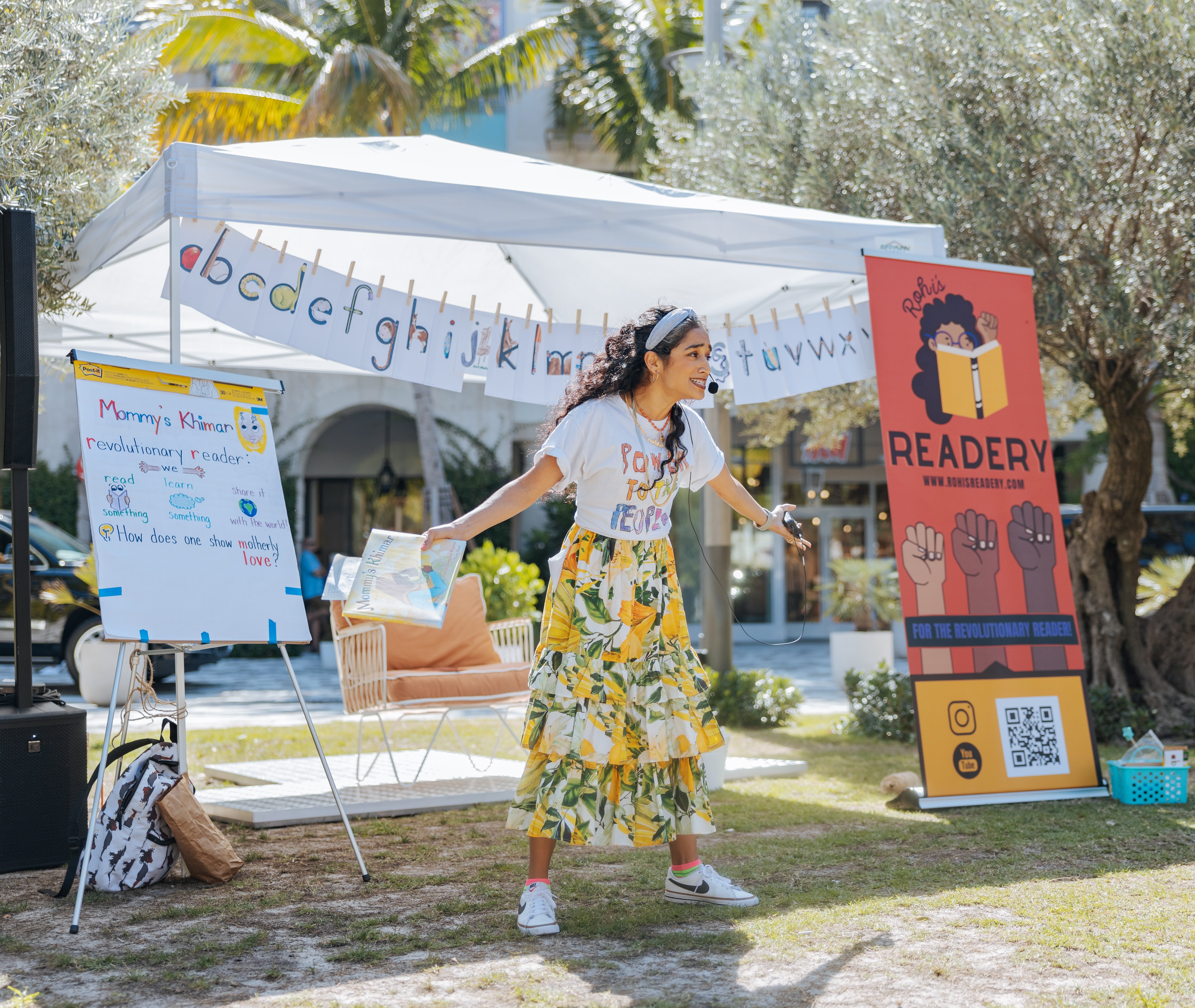 Pranati Kumar leads an outdoor storytime